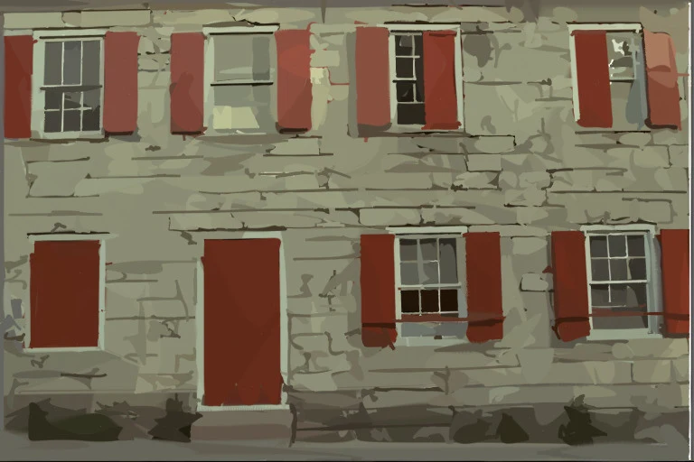 Vector Scaffolding reconstruction with more coherent roof, windows, and masonry.